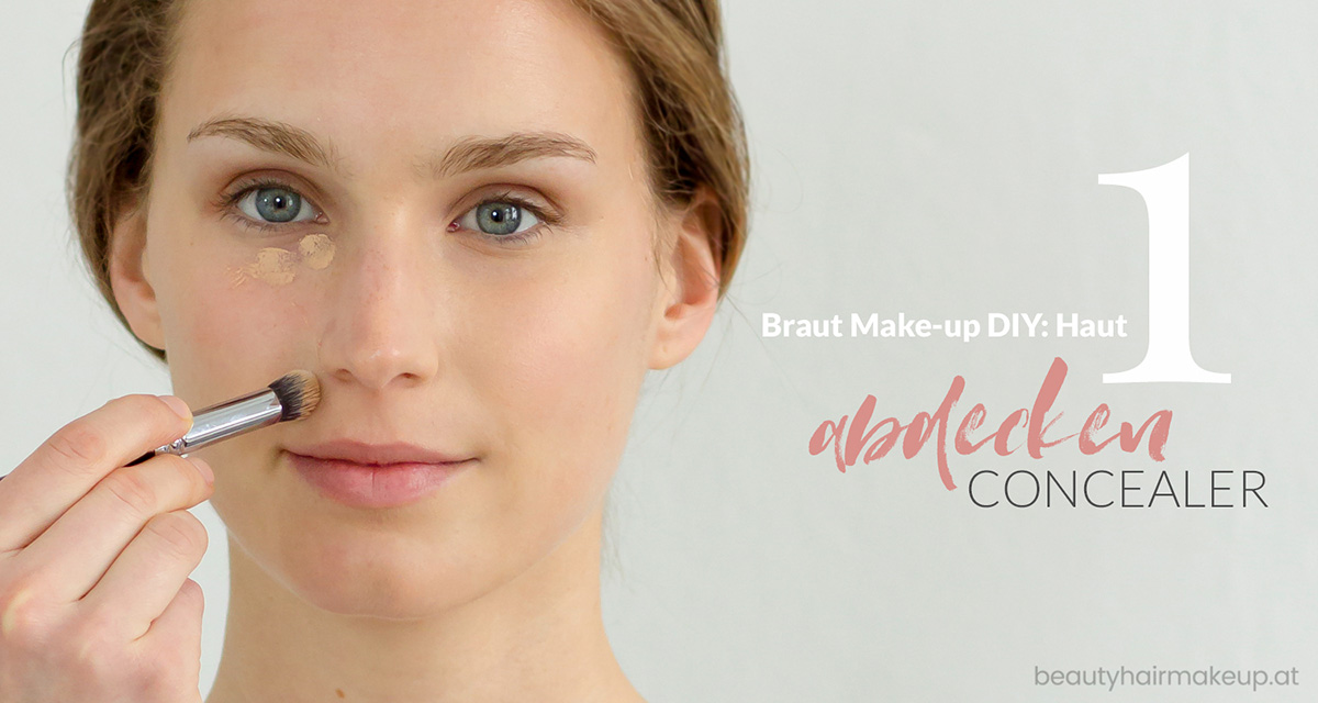 Braut Make-up: abdecken mit Concealer